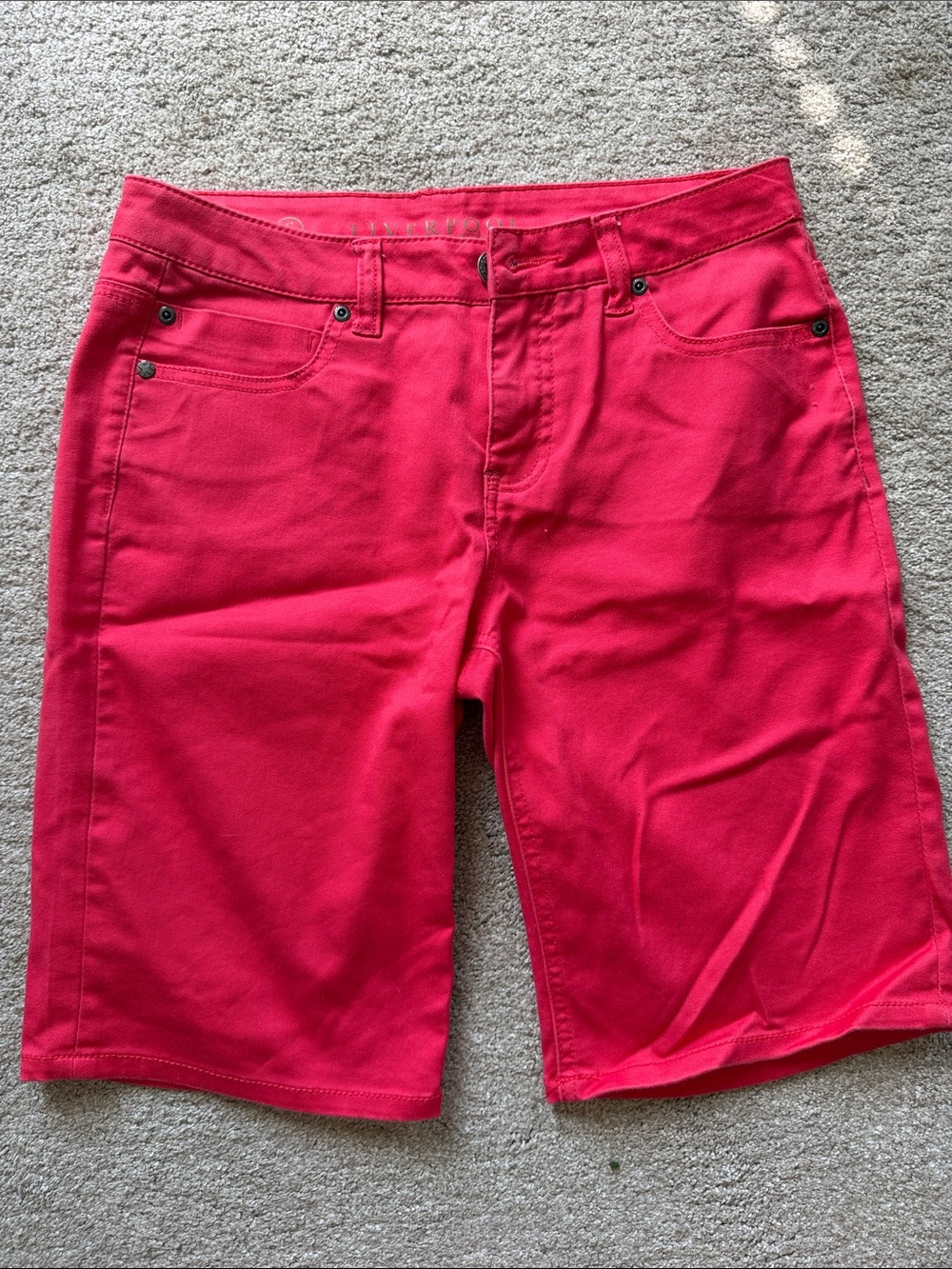 Liverpool Jeans Company Red Women’s Bermuda Shorts